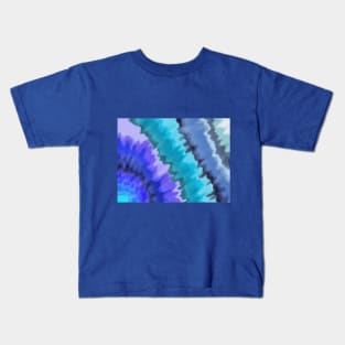 Ocean Waves Abstract Blue Purple Green Kids T-Shirt